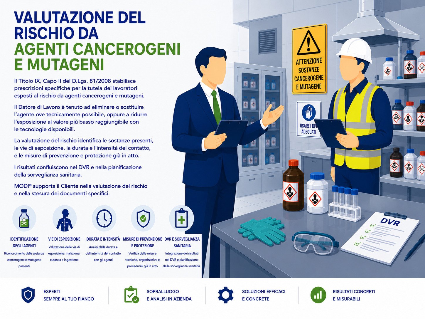 Infografica valutazione rischio agenti cancerogeni e mutageni – MODI® Network