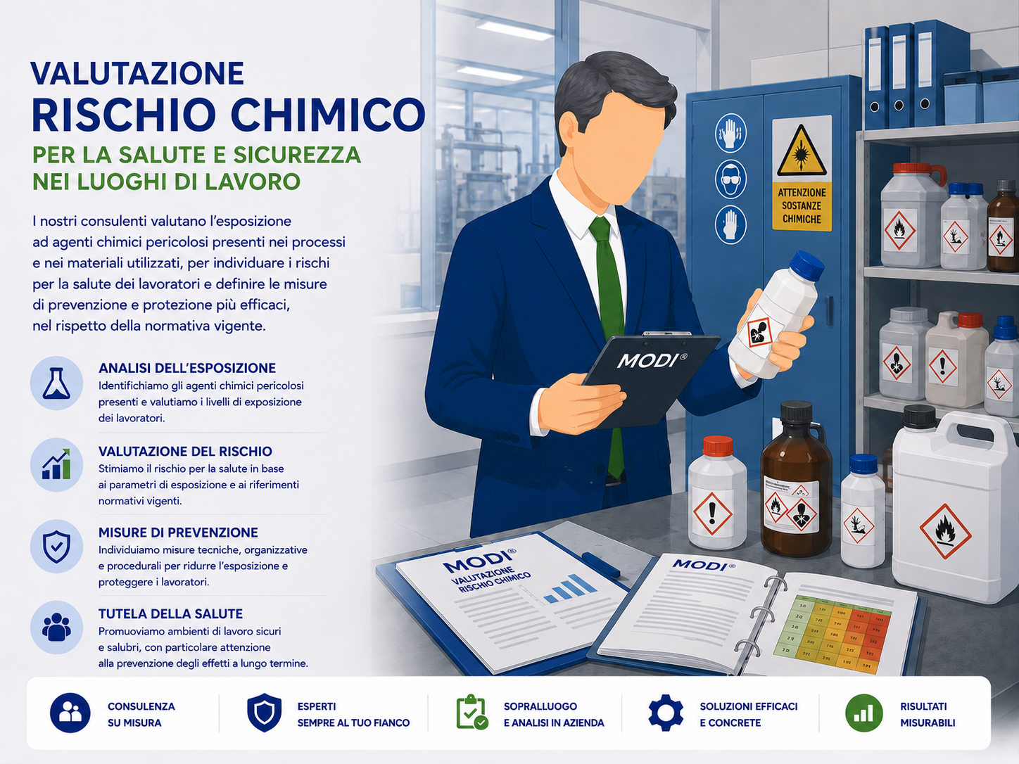 Infografica valutazione rischio agenti chimici pericolosi – MODI® Network