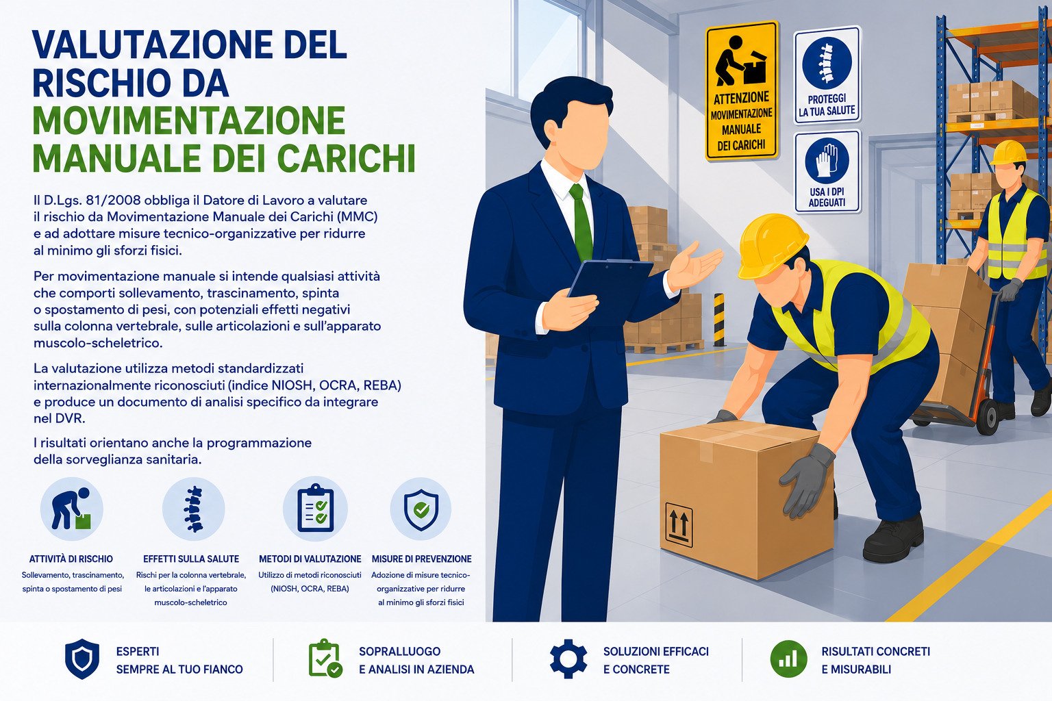 Infografica valutazione rischio movimentazione manuale dei carichi MMC – MODI® Network