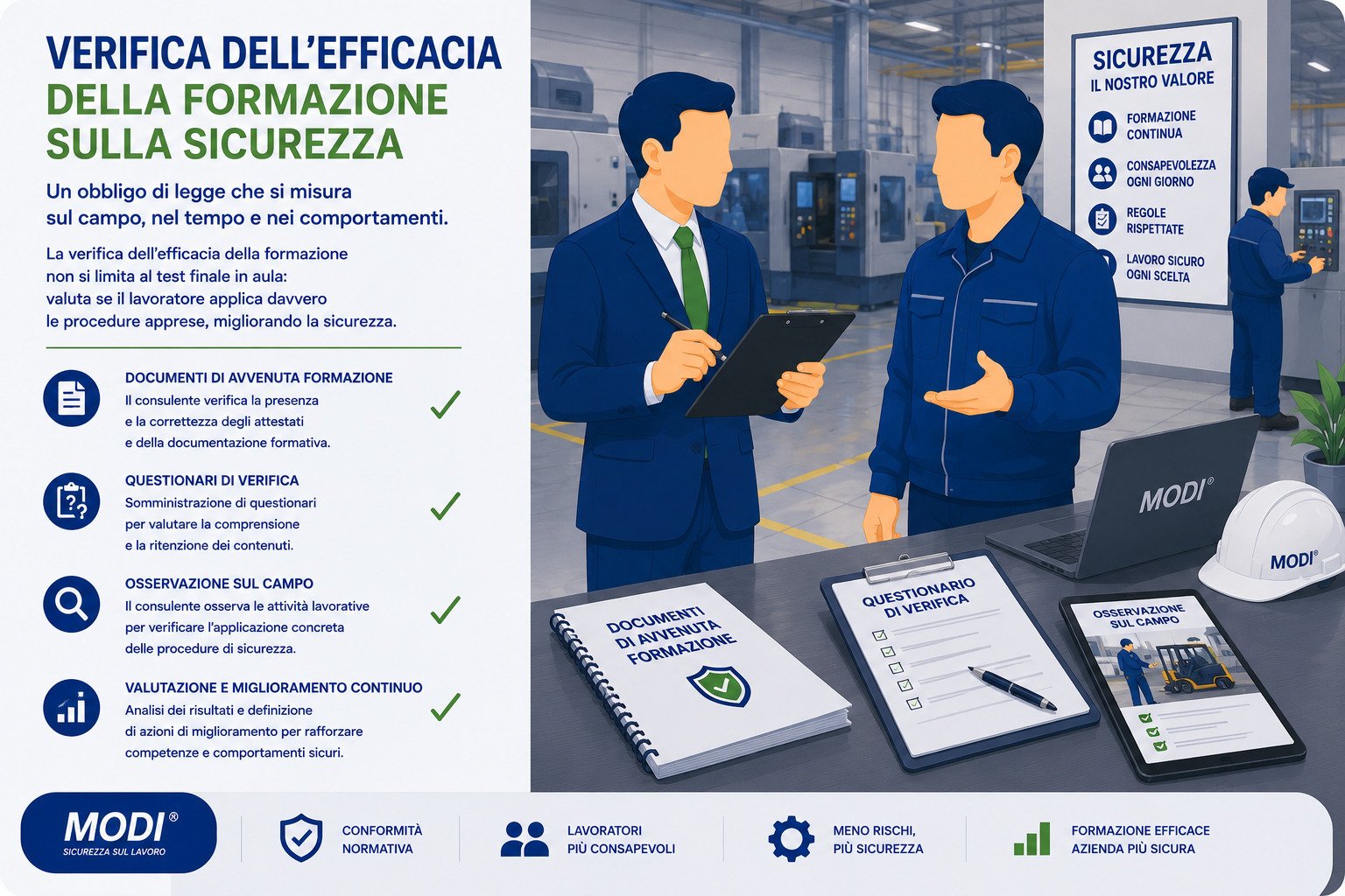 Infografica verifica efficacia della formazione sicurezza – MODI® Network
