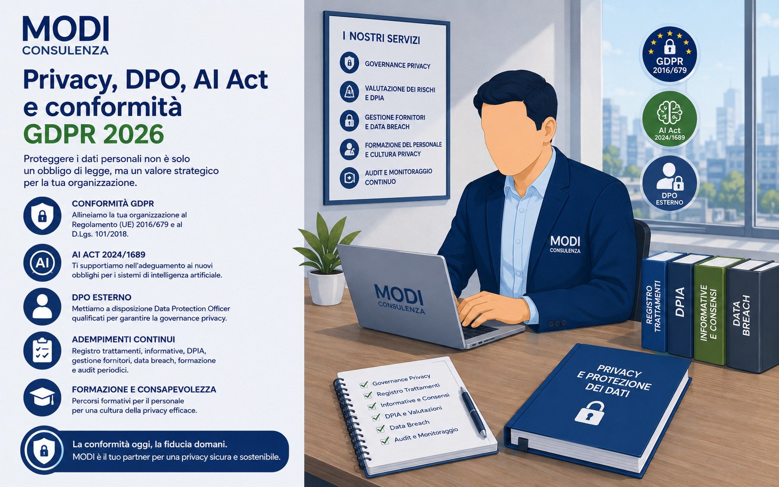 Consulenza privacy GDPR e AI Act – MODI Network
