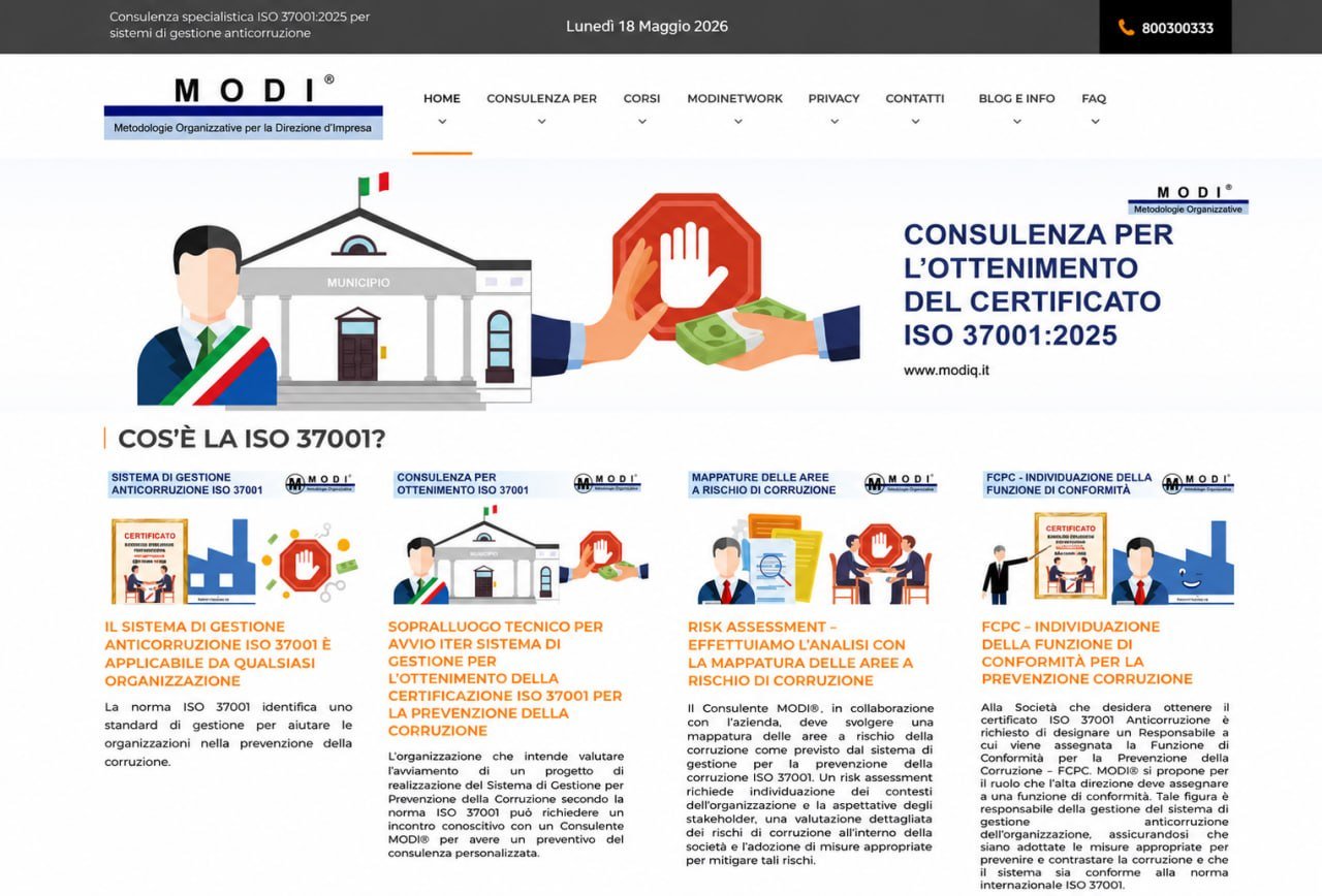 ISO 37001 anticorruzione FCPC MODI SRL