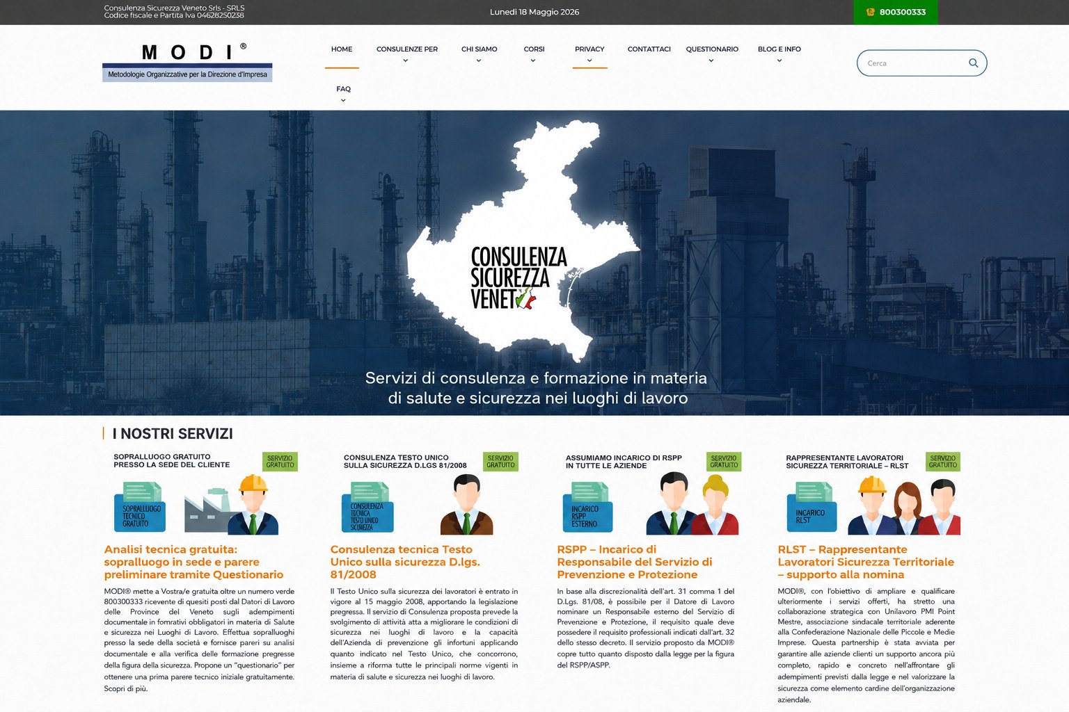 Consulenza sicurezza sul lavoro RSPP MODI SRL