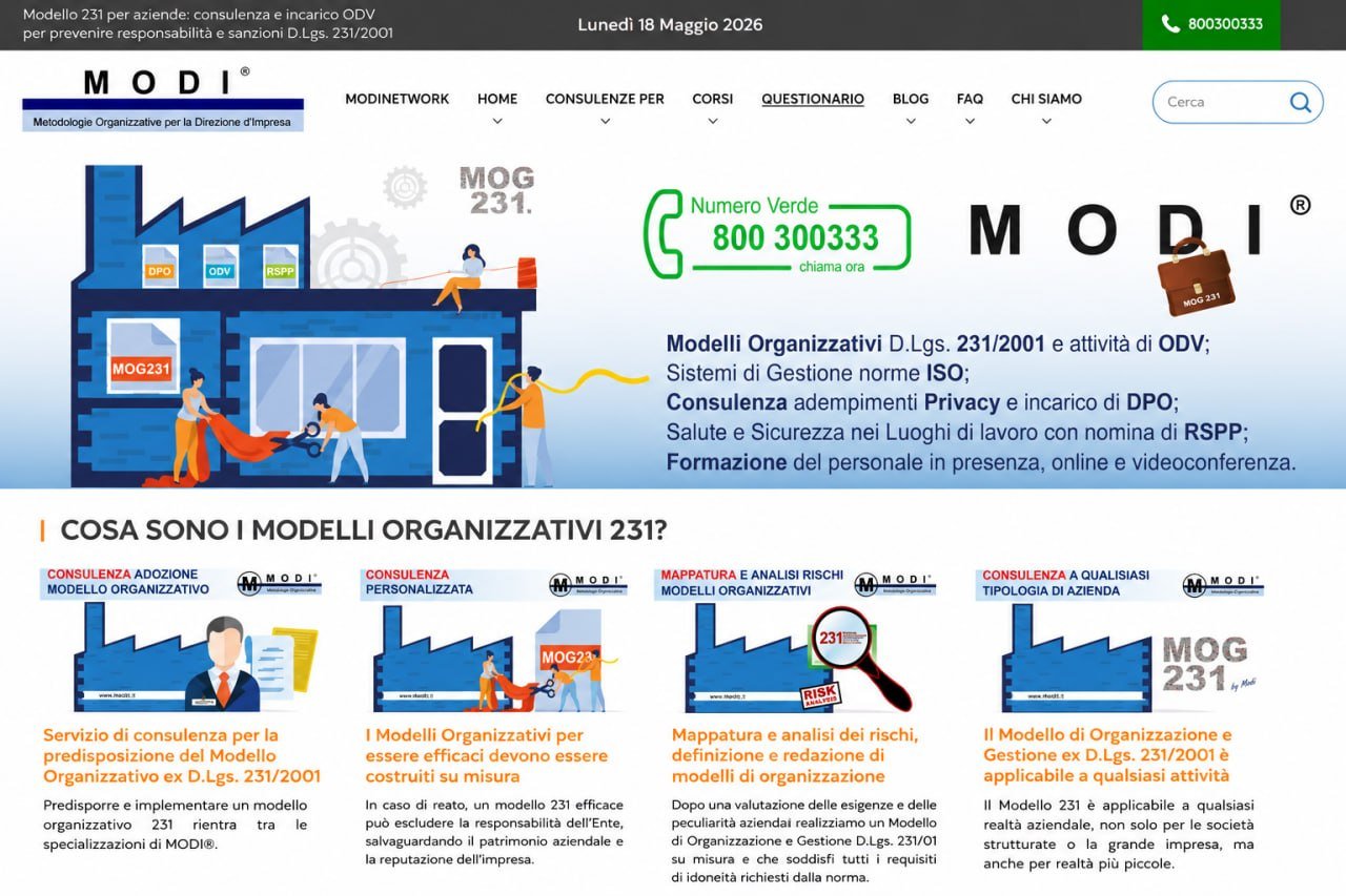 Modello 231 Organismo di Vigilanza ODV MODI SRL